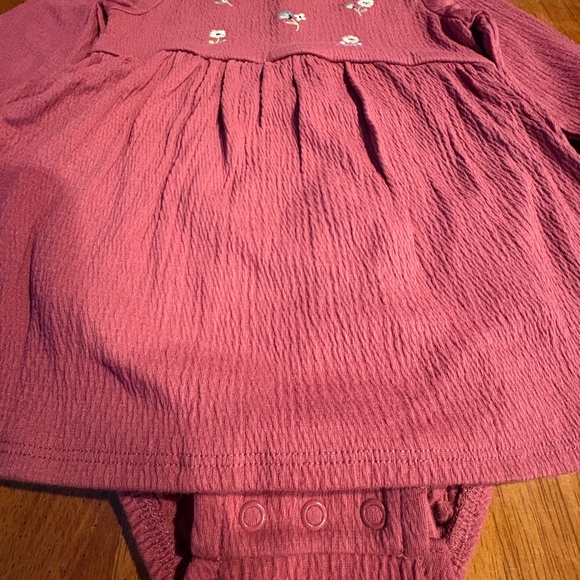 CARTERS Dress Long Sleeves Baby Girl Toddler Size 24M Pink Bodysuit Dress NEW - Picture 9 of 10